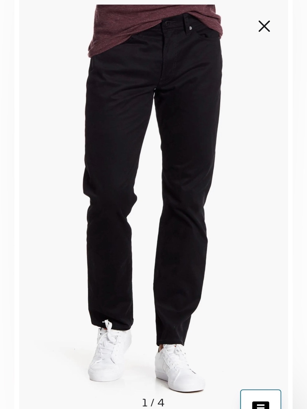 NWT- Lucky Brand 121 Slim Straight Leg Pants, Black, size 36 x 34